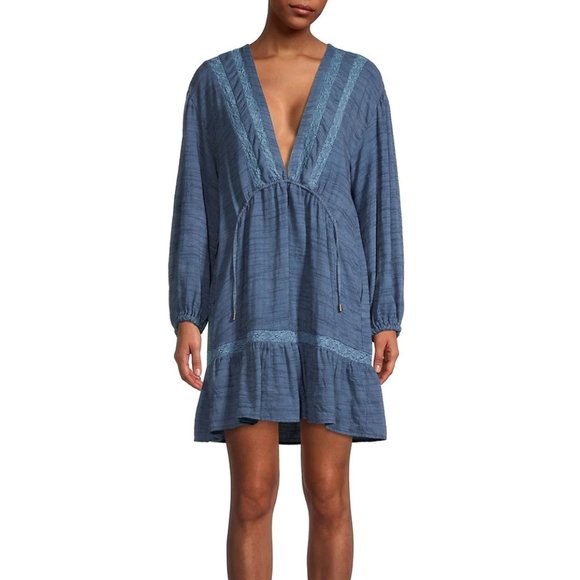 Free People Dresses & Skirts - 💖 Host Pick  Free People Rugged Beauty Swing Dress Sky Wash Blue Boho  Bohemian
